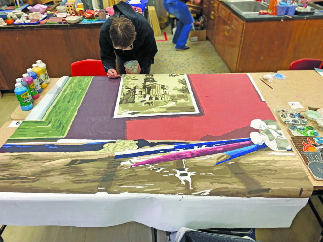 JHS students paint large  historical mural of county